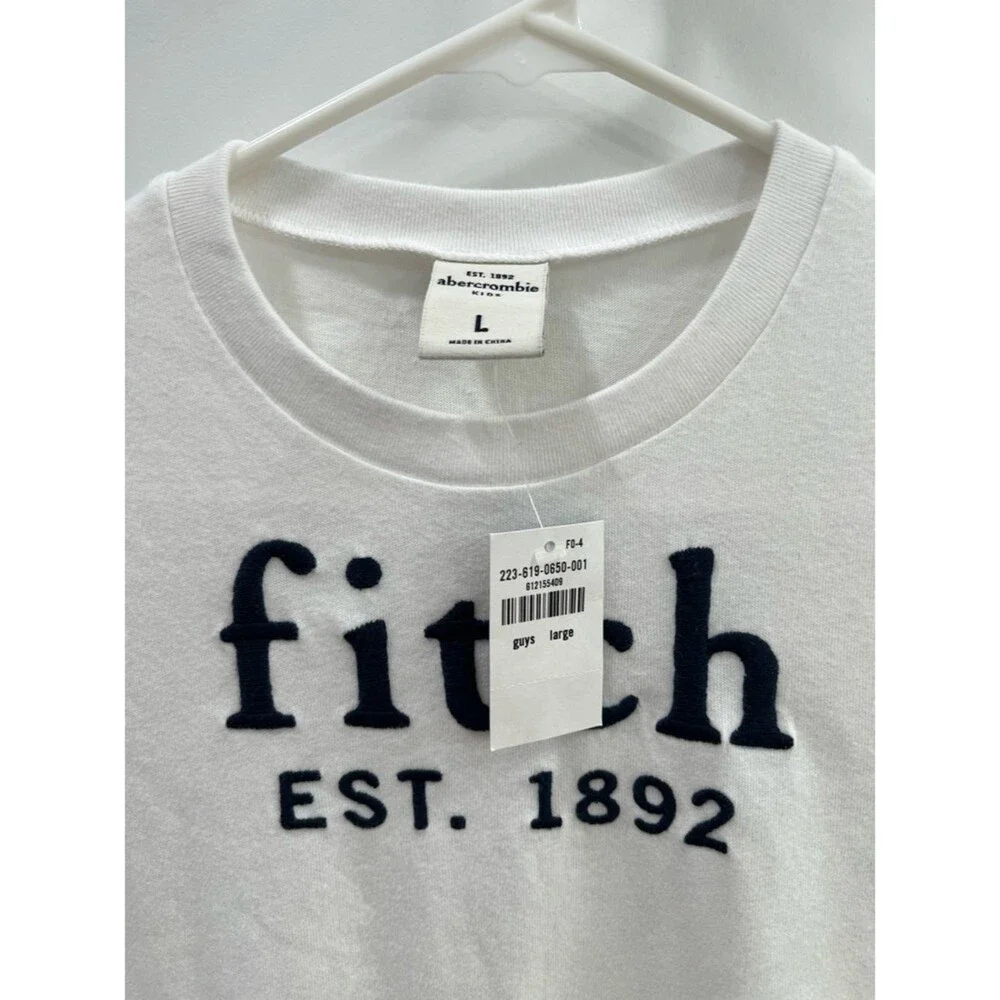 abercrombie Kids White Short Sleeve Tee Shirt Size L